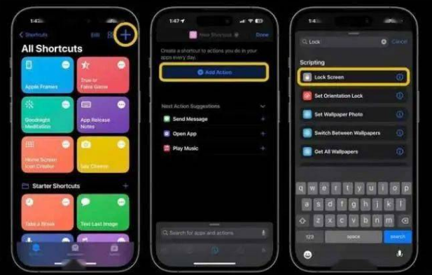 蓬溪苹果14锁屏维修店分享iPhone14升级iOS16.4后如何创建锁屏快捷方式 